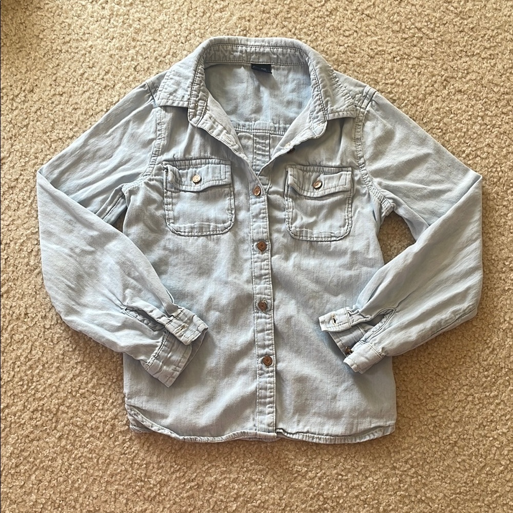Gap Boys Light Blue Denim Button-Up Shirt M